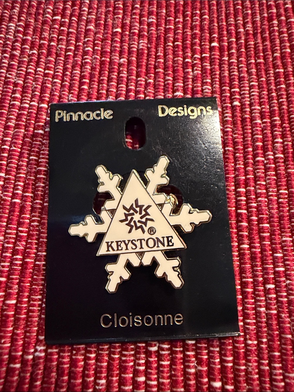 Keystone Snowflake Enamel Pin - White and Gold